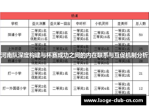 河南队深度构建与杯赛成功之间的内在联系与互促机制分析